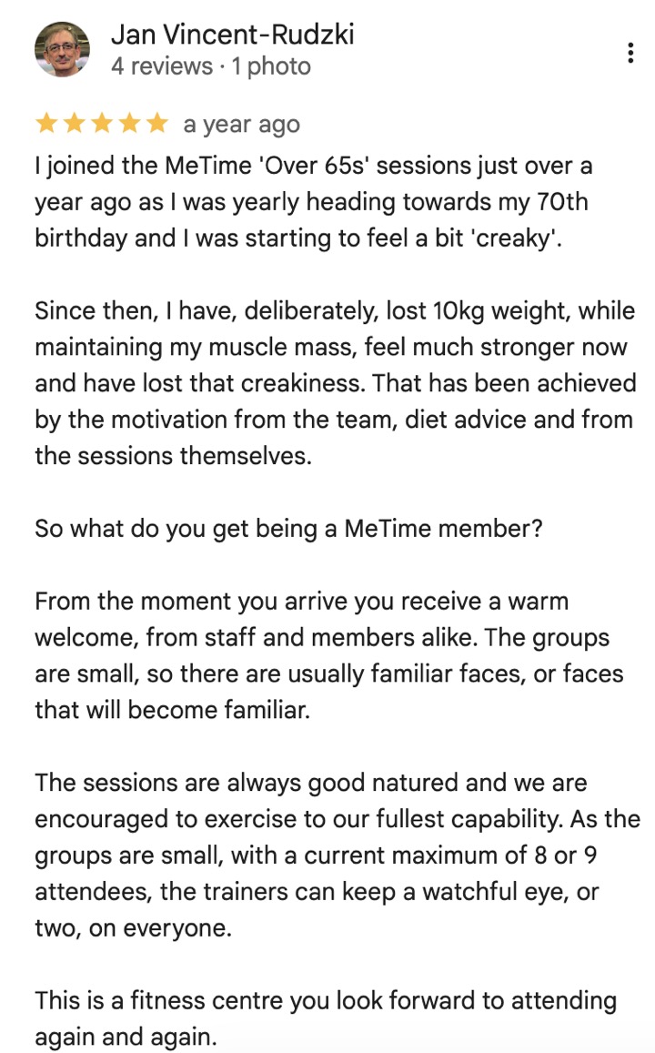MeTime Fitness member review 10
